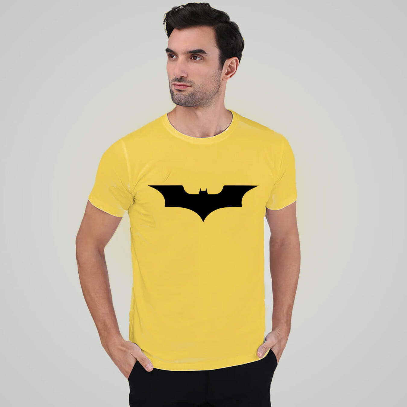 Batman Yellow Printed Round Neck T-shirt - Prindia