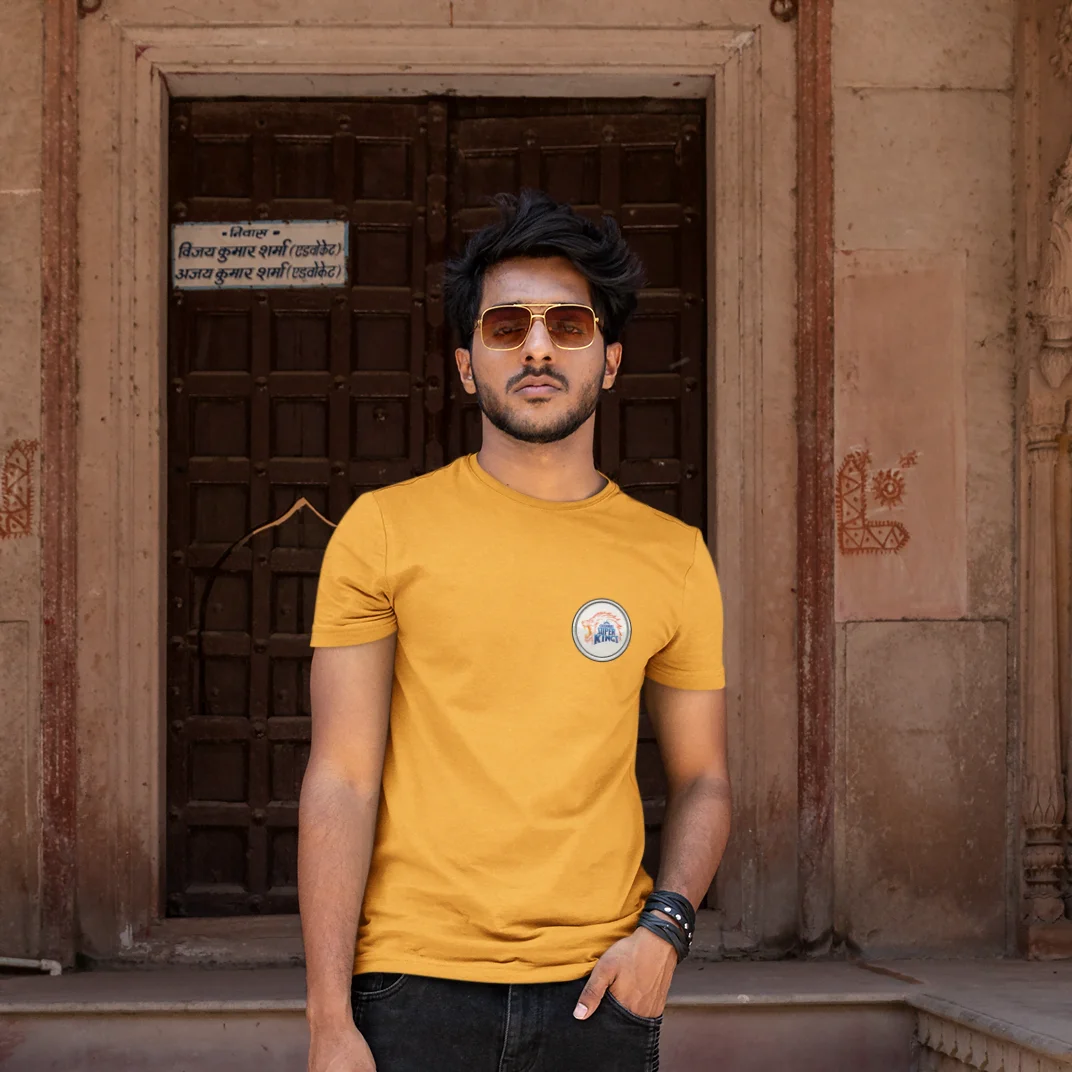 CSK T-Shirt - Classic Men's Round Neck Comfortable Cricket Chennai Super Kings Supporter's T-shirt